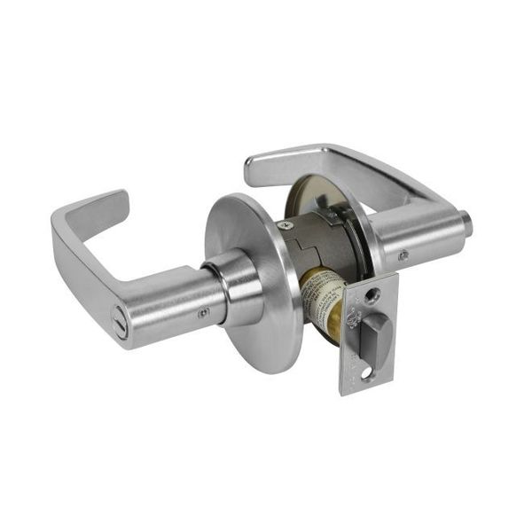 Sargent Privacy Tubular Bored Lock Grade 1 with L Lever and L Rose with ASA Strike Satin Chrome 2811U65LL26D